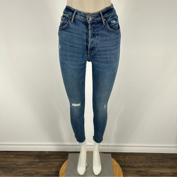 ❤️ GRLFRND KAROLIMA Distressed Blue Skinny Jeans 24x27 - Picture 1 of 11